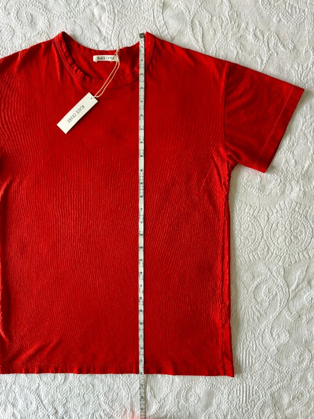 Black Crane Regular Short Sleeve Tee in Red - Sz. XS - Brand New with Tags - Picture 11 of 13